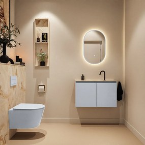 Mondiaz Ture DLux toiletmeubel 80cm clay met wastafel frappe midden met kraangat