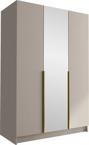 Kledingkast Closico 197, Kasjmier, Gouden, 215x150x58cm, 148.5 kg, Kledingkast deuren: Met scharnieren