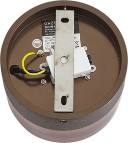 Design wandlamp donkerbrons met amber glas IP44 - Michele