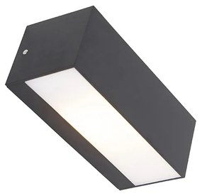 Moderne wandlamp zwart met lichteffect IP54 - Houks