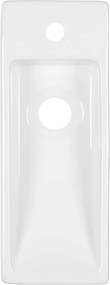 Saqu Wave Wastafel Links 38x14x8cm Wit