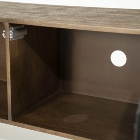 Eleonora Felix Tv-meubel Mangohout Met Vierkantjes 162 Cm - 162x41.5x54cm.