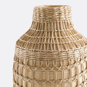 Decoratieve vaas in bamboe H42 cm Plooming