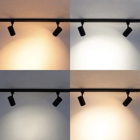 Smart 1-fase railsysteem incl. 5 Wifi GU10 zwart - Iconic Gissi