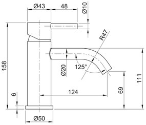 Sapho Minimal wastafelkraan RVS