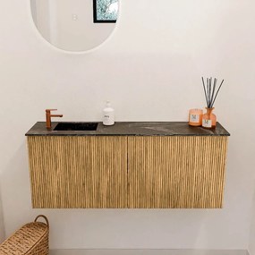 Mondiaz Joya DLux 100cm toiletmeubel oak met wastafel faye links 1 kraangat lava