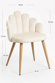 Set 4 Fluwelen Handstoelen