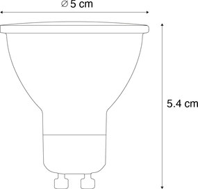 Set van 5 GU10 50mm LED lampen helder 3W 200 lm 2200K