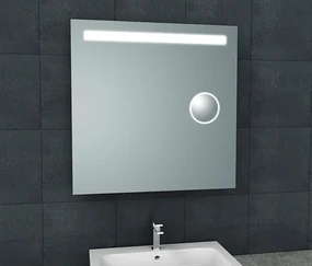 Mueller May spiegel met LED en scheerspiegel 80x80cm