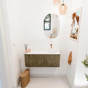 Mondiaz Joya 100cm toiletmeubel ronding links dusk met wastafel faye rechts zonder kraangat talc