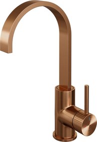 Brauer Stripe wastafelkraan met draaibare platte uitloop model A koper geborsteld PVD