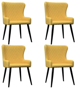 vidaXL Eetkamerstoelen 4 st stof geel