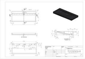 Forzalaqua Palermo wastafel 120x50cm met  kraangat graniet gepolijst