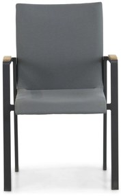 Tuinstoel stapelbaar Aluminium/textileen Grijs-antraciet Lifestyle Garden Furniture Brandon