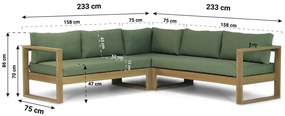 Hoek loungeset  Teak Old teak greywash 5 personen Garden Collections Newbury