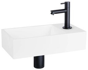 Differnz Solid fonteinset solid surface met rechte kraan mat zwart