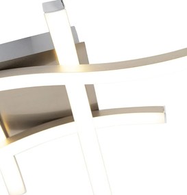 Design vierkante plafondlamp staal incl. LED - Onda Design, Modern Binnenverlichting Lamp