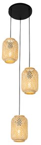 Oosterse hanglamp bamboe 3-lichts - Yvonne