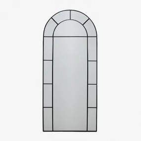 Diana Metalen Wandspiegel Met Raameffect 80x180 Cm Zwart - Sklum