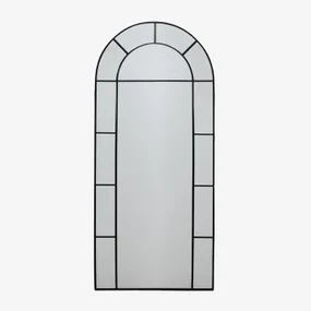 Diana Metalen Wandspiegel Met Raameffect 80x180 Cm Zwart - Sklum