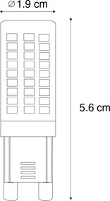 Set van 2 G9 3-staps dimbare LED lampen opaal 4.5W 500 lm 2700K