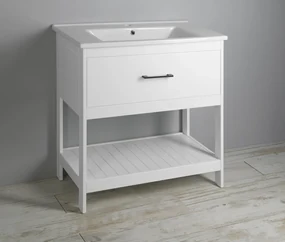 Aqualine Zuno keramische wastafel 85cm wit