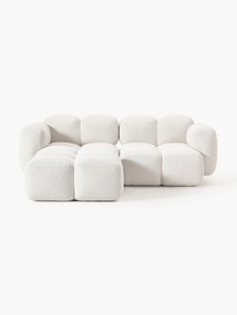 Modulaire bank Tayla (2-zits) van bouclé met ottomane (links/rechts)