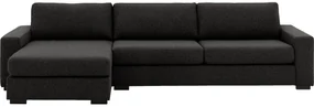 Goossens Hoekbank Lucca Met Chaise Longue grijs, stof, 3-zits, stijlvol landelijk