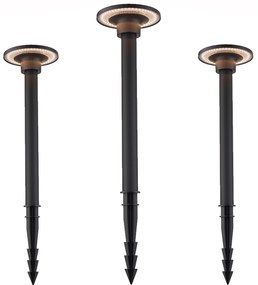 Shuttle Tuinlamp LED Spike Zwart set van 3 Tuinverlichting Zwart