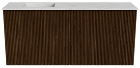 Mondiaz Joya DLux 90cm toiletmeubel walnut met wastafel faye links 1 kraangat opalo