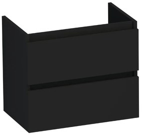 BRAUER Solution Small Wastafelonderkast - 60x39x50cm - 2 softclose greeploze lades - 1 sifonuitsparing - MDF - mat zwart 1877