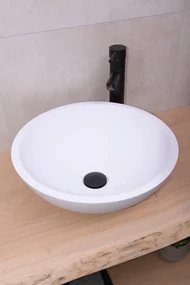 Saniclear New Stone solid surface waskom 41x15cm mat wit