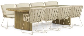 Tuinset 8 personen  Aluminium/rope Taupe 4 Seasons Outdoor Fabrice/Falcon