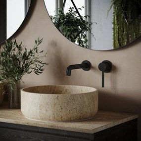 Saniclear Nero Stripes inbouw wastafelkraan zwart mat
