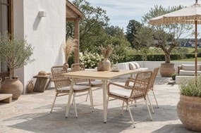Tuinset 4 personen 180 cm Aluminium/Rope Taupe De Laan Projects
