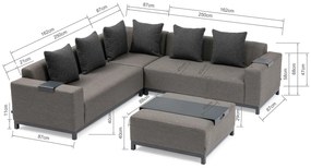 Hoek loungeset 5 personen Outdoor textiel Grijs  De Laan Projects