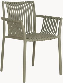 Stapelbare kunststof tuinstoelen Tulsa met armleuning, 4 stuks