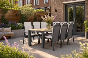 Tuinset 6 personen 230 cm Aluminium Grijs Lifestyle Garden Furniture Vivaro/Veneto