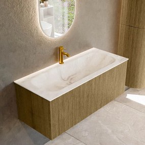 Mondiaz Kurve-dlux 110cm badmeubel dusk met 1 lade en wastafel big medium midden 1 kraangat frappe