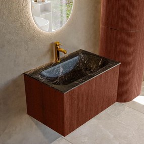 Mondiaz Kurve-dlux 70cm badmeubel ruby met 1 lade en wastafel big small midden 1 kraangat lava
