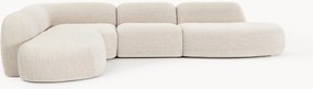 Modulaire bouclé XL hoekbank Wolke met chaise longue