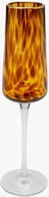 Handgemaakte champagneglazen Caramel, 4-delig
