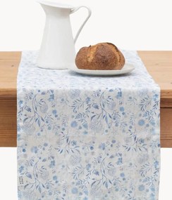 Handgemaakte tafelloper Botanical van linnen