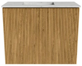 Mondiaz Joya DLux 50cm toiletmeubel oak met wastafel faye links zonder kraangat opalo
