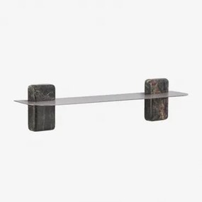 Set Van 2 Wandplanken Voor Badkamer Van Roestvrij Staal Serbian ↔︎ 80 Cm & Groen Marmer Forest - Sklum