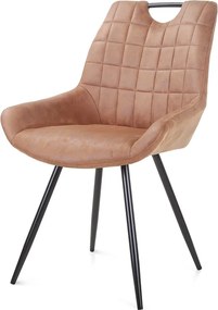 Eetkamerstoel SC3 - lederlook Soft cognac