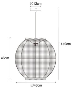 Oosterse hanglamp zwart 46 cm - RobOosters E27 ovaal Binnenverlichting Lamp