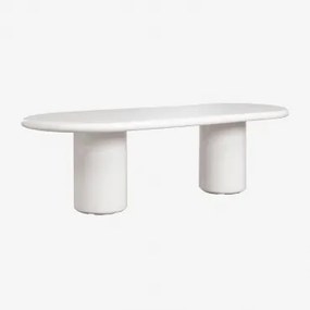 Ovale Eettafel 260x110 Cm In Aurean Cement Helder Wit - Sklum