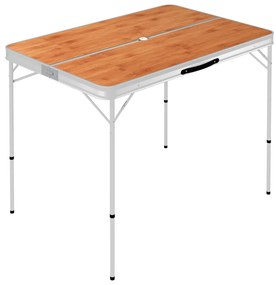 vidaXL Campingtafel inklapbaar met 2 banken aluminium bruin