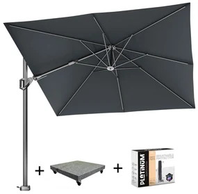 Voyager T2 zweefparasol 270x270 cm Faded black met 90KG voet en hoes